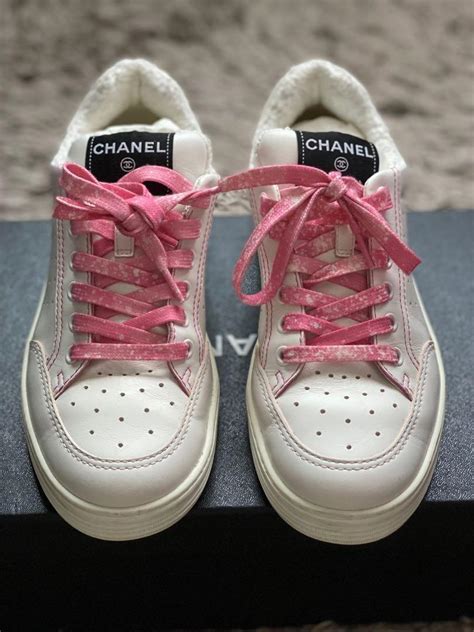 chanel shoes winter 2022|Chanel sneakers pink laces.